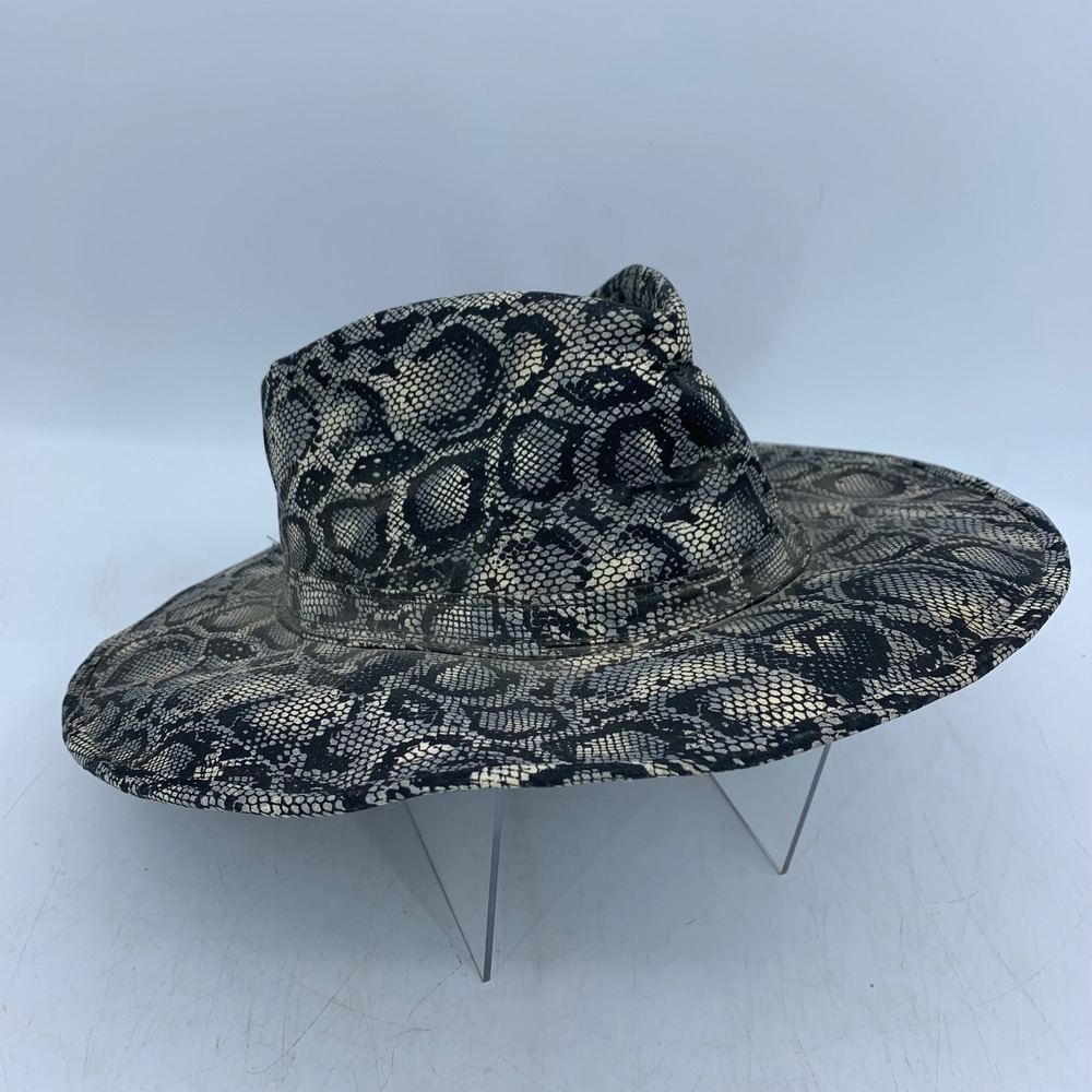 Vintage Stetson XL Snakeskin Python Print Cowboy Hat USA Rodeo Western Statement